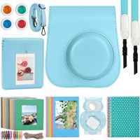 Kaita Instant Camera Accessories Bundle for Fujifilm Instax Mini 9/8 Instant Film Camera. with Protective Case/Strap/Photo Album/Frame/Selfie Len/Filters/Stickes - Blue