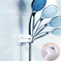 Adjustable Handheld Shower Head Holder Bracket, ABS+Plastic Bathroom 3M Adhesive Showerhead Adapter, Waterproof Wall Mounted Universal Showering Components - NO Tools Required