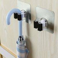 ❤Ywoow❤  Mop Broom Holder 8 pcs Self Adhesive Mop Grip Holders Wall Mounted Broom Hanger