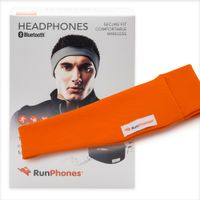 AcousticSheep RunPhones Wireless | Bluetooth Headphones for Running, Exercise & More | Flat Speakers | Rechargeable Battery Lasts Up to 10 Hours | Orange Exuberance (Size M)