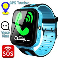 Funplus Kids Smart Watch Phone with GPS Tracker Two-Way Call SOS for Age 3-12 Girls Boys Toddler 1.44" Touch Screen Camera Voice Chat Game Flashlight Alarm Clock Wristband School Learning Toys (Blue)