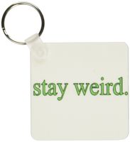 3dRose stay weird. Lime Green. - Key Chains, 2.25 x 4.5 inches, set of 2 (kc_173420_1)