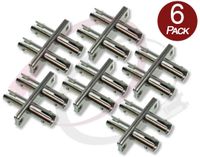 FiberCablesDirect 6 x ST to ST Fiber Couplers Duplex F/F | Female ST Fiber Optical Couplers - 6 Pack | Female/Female Duplex Singlemode or Multimode Compatible | Alt: dup st/st Adapter/Coupler sm mm