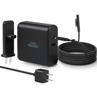 Surface Pro Surface Laptop Charger, USB C Power Adapter Charger 73W 2-Ports with 61W Type C PD 3.0 Compatible with Surface Go Surface Book Surface Pro 4 Pro 3 Surface Laptop & Surface Pro 6 and More