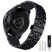 YOFUNTLE Compatible for Samsung Galaxy Watch Active Bands,Men 20mm Stainless Steel Watchband Solid Metal Replacement Strap Wristband for Galaxy Watch 42mm/Gear Sport SM-R810/SM-R815 (Black)