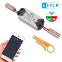 MoKo Smart WiFi Relay Switch, 6 Pack Wireless Smart On-Off Switch, 10A, Remote Control Light Switch Timer Controller for Household Appliance Compatible with Alexa, Google Home and IFTTT - Grey