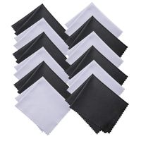 EMAAN 12 Pack-Microfiber Cleaning Cloths for Electronics - Cleans Lenses, Screens, Cameras, iPad, LCD TV Screens ，Eyeglasses, Cell Phone（Black and White）