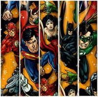 DC Comics Christmas Gift Wrapping Paper Featuring Batman,Superman,Wonder Woman,Green Lantern,The Flash 70 Sq ft Roll