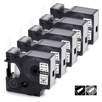 5-Pack Replace DYMO 18482 Industrial Permanent Polyester Label Tape, 3/8'' dymo Label Tape Compatible with DYMO Rhino 5200 4200 6000 5000 1000 3000, Black on White