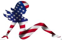 Shawn Box Mudflap Girl American USA Flag Sticker Laptop Sticker Toolbox Sticker Hard hat Sticker Helmet Sticker Window Sticker.