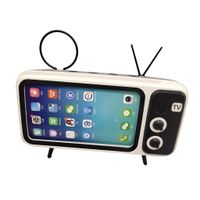 salaheiyodd Portable Wireless Bluetooth Speaker with Cell Phone Stand Holder,Retro TV Design Handsfree for 5.0-6.5inch Smart Phone (Silver)