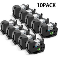 10Pack Compatible P-Touch Label Tape TZe-261 Black on White 36mm Standard Laminated TZe TZ Tape 1.4Inch x 26.2 ft (36mm X 8M)