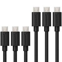 Sabrent [6-Pack] 22AWG Premium Micro USB Cables (X3-3ft + X3-1ft) High Speed USB 2.0 A Male to Micro B Sync and Charge Cables [Black] (CB-U631)