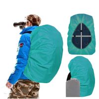 Joy Walker Waterproof Backpack Rain Cover for (15-90L), Upgraded Anti-slip Cross Buckle Straps, Triple Strengthened Layers for Hiking Camping Traveling Cycling (Lake blue, Middle(for 30-40L backpack))