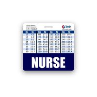 Nurse Badge Buddy Horizontal w/Height & Weight Conversion Charts (Navy Blue)