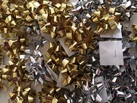 PEPPERLONELY Brand 20PC Metallic Christmas Confetti Gift Bows, Silver & Gold, Mini Size 1-1/4"