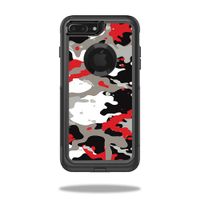 MightySkins Skin Compatible with OtterBox Commuter iPhone 8 Plus - Red Camo | Protective, Durable, and Unique Vinyl Decal wrap Cover | Easy to Apply, Remove, and Change Styles | Made in The USA
