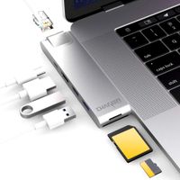CharJenPro MacBar E USB C Hub for MacBook Pro 2019, 2018-2016, MacBook Air 2019, 2018, Gigabit Ethernet, HDMI 4K, Thunderbolt 3, 100W PD, MicroSD/SD Card Readers, 2 USB 3.0, (MacBook Pro USB C Hub)