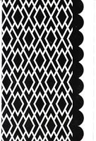 Geometric Inspired Set of 8 Blank Notecards ~ Black and White Pattern with Scalloped Edge (3.75" x 5.25"; White Envelopes)