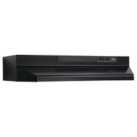 Broan-NuTone F402423 Convertible Range Hood Insert with Light, Exhaust Fan for Under Cabinet, 6.5 Sones, 160 CFM, Black, 24"