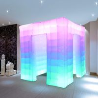 KingSo Inflatable Portable Photo Booth Enclosure with Changing LED Lights Inner Air Blower