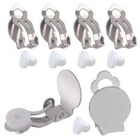 Clip-on Earring Findings, 20pcs (10 Pairs) Round Flat Tray Earring Clips Blank Earring Setting Components with 20pcs Earring Pads for Non-Pierced Ears DIY Earring Making -Silver