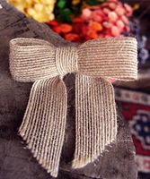 POSHNPRETTY Set of 12 Burlap Jute Pre Tied Bows On Wire 3" Wide - Choose Colors (Natural)