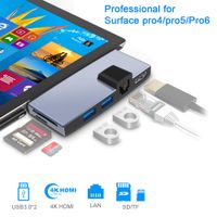 Surface Docking Station Pro 6//Pro 5/Pro 4 USB 3.0 Hub with Ethernet Port, 4K HDMI Adapter Monitor Dock,SD/TF Slot Momery Card Reader Microsoft Surface pro Accessories for Surface Mouse/keybord.