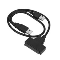 HDD Enclosure,USB 2.0 Male To SATA 7+15P 22 Pin Cable Adapter For 2.5 INCH SSD/Hard Disk Drive Transfer Rates up to 480Mbps