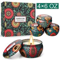 Scented Candles Gifts Set 100% Natural Soy Wax 6.5 Oz Fragrance Aromatherapy Candles Portable Travel Tin Candle Birthday Gifts Mother’s Day for Mom-4Pack