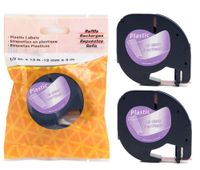 2/Pack LM Tapes - Premium Black on Clear Polyester Compatible Tape for LetraTag Printers, Replaces Dymo 16952 Letra TAG