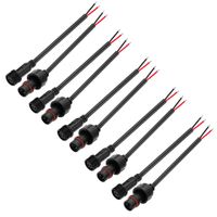 ALITOVE 5 Pairs 2 Pin 2 Core Male Female Plug LED Connector Waterproof IP65 with 20cm 18AWG 2X 0.75mm² Cable 21mm Nut for LED Strip Lights
