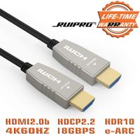 HDMI Fiber Cable RUIPRO 4K60HZ HDR 3 feet Light Speed HDMI2.0b Cable, Supports 18.2 Gbps, ARC, HDR10, HDCP2.2, 4:4:4, Ultra Slim and Flexible HDMI Optic Cable with Optic Technology (1m)
