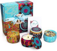 YINUO MIRROR Scented Candles Gift Set, Natural Soy Wax 4.4 Oz Portable Travel Tin Candles Women Gift with Strongly Fragrance Essential Oils for Aromatherapy Gift for Mother's Day- 4 Pack