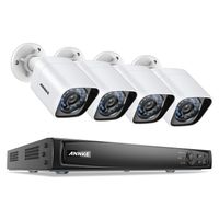 ANNKE 4CH 1080P NVR Home Video Surveillance Security Cameras System with 4xHD 2.0MP Weatherproof Night Vision Indoor/Outdoor CCTV House Surveillance Camera, Quick Remote Access Setup Free App, No HDD