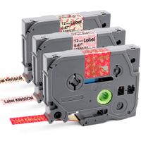 Label KINGDOM Replace TZ TZe Standard Laminated Color Label Tapes, Compatible with Brother P-Touch PT-D200 PT-D210 PT-1000 PT-1750 Label Maker, 12mm x 8m, 1/2 Inch x 26.2 Feet, 3-Pack