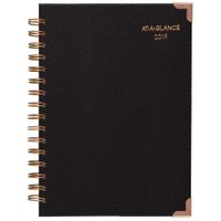 AT-A-GLANCE 2019 Weekly & Monthly Planner, 5-1/2" x 8-1/2", Small Size, Boa, Black (5150B-200)