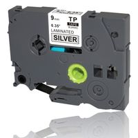 Black on Silver Label Tape Compatible for Brother TZ-921 TZe-921 9mm P-Touch 8m