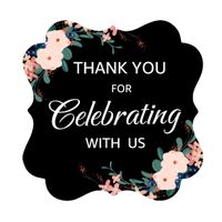 OPG Floral Garden Party Wedding Collection Adhesive Stickers,Decorative Stickers for Party Supplies,100-Pack 2"(Black Fancy Frame)