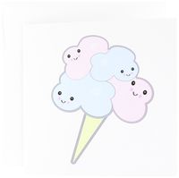 Cute Kawaii Cotton Candy - Greeting Cards, 6 x 6 inches, set of 12 (gc_102695_2)