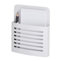 iDesign 85072 Forma Magnetic Memo Center, Modern Pen and Pencil Holder, Writing Utensil Storage Organizer for Kitchen, Locker, Home, or Office, Set of 1, Matte White