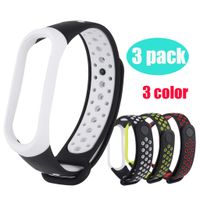 MIMEI 3 Pack Replacement Band for Xiaomi Mi Band 4/3, Breathable Sport Silicone Wristbands Bracelet for Woman Men Ventilate Sport Soft Wristband Wrist Strap