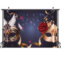Dudaacvt 8x6FT Birthday Party Masquerade Mysterious Photography Backdrop Photo Background Studio Prop Wedding, Party, Carnival Party Backdrop D072 0806