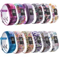 CharmingElf Replacement Bands Compatible for Garmin Vivofit jr Bands and Vivofit jr 2/3 Bands Soft Silicone Adjustable with Buckle Wristbands for Kids Woman Man(Small-180mm, 12PCS Flowers)