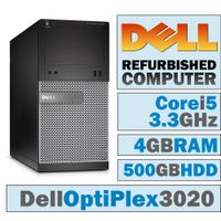 Dell OptiPlex 3020 MT/Core i5-4590 @ 3.3 GHz/4GB DDR3/500GB HDD/DVD-RW/WINDOWS 7 PRO 64 BIT