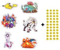 6 Skateboard Vinyl Stickers, YOU PICK, Laptop Ipad Luggage Helmet Bike Car+ 43 FREE Smiley Stickers - Pikachu, Pokemon Go