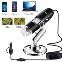 AOLOX USB Microscope, 1000x Handheld Digital Microscope Camera with 8 LED Light and Stand Hobby Tools for Kids, Students, Adults, Compatible with Mac/Window 7/Android