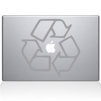 The Decal Guru Go Green Recycle MacBook Decal Vinyl Sticker - 15" MacBook Pro (2015 & Older) - Silver (1068-MAC-15P-S)