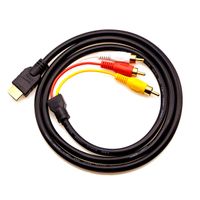 Cdomy HDMI to RCA Input Video Splitter Converter hdmi to 3 RCA Audio Converter hdmi to 3rca Male Cable hdmi to av Adapter Cable Black 5ft/1.5m for TV ... ...