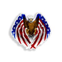 Mini Bald Eagle Sticker USA American Flag Graphic Cup Cooler Laptop Phone Vinyl Decal